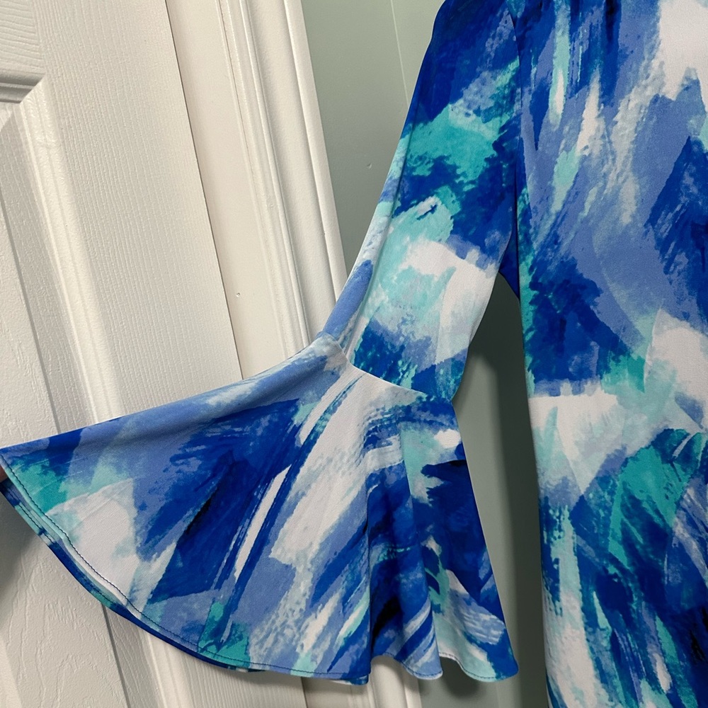 Midi Dress with Bell Sleeves